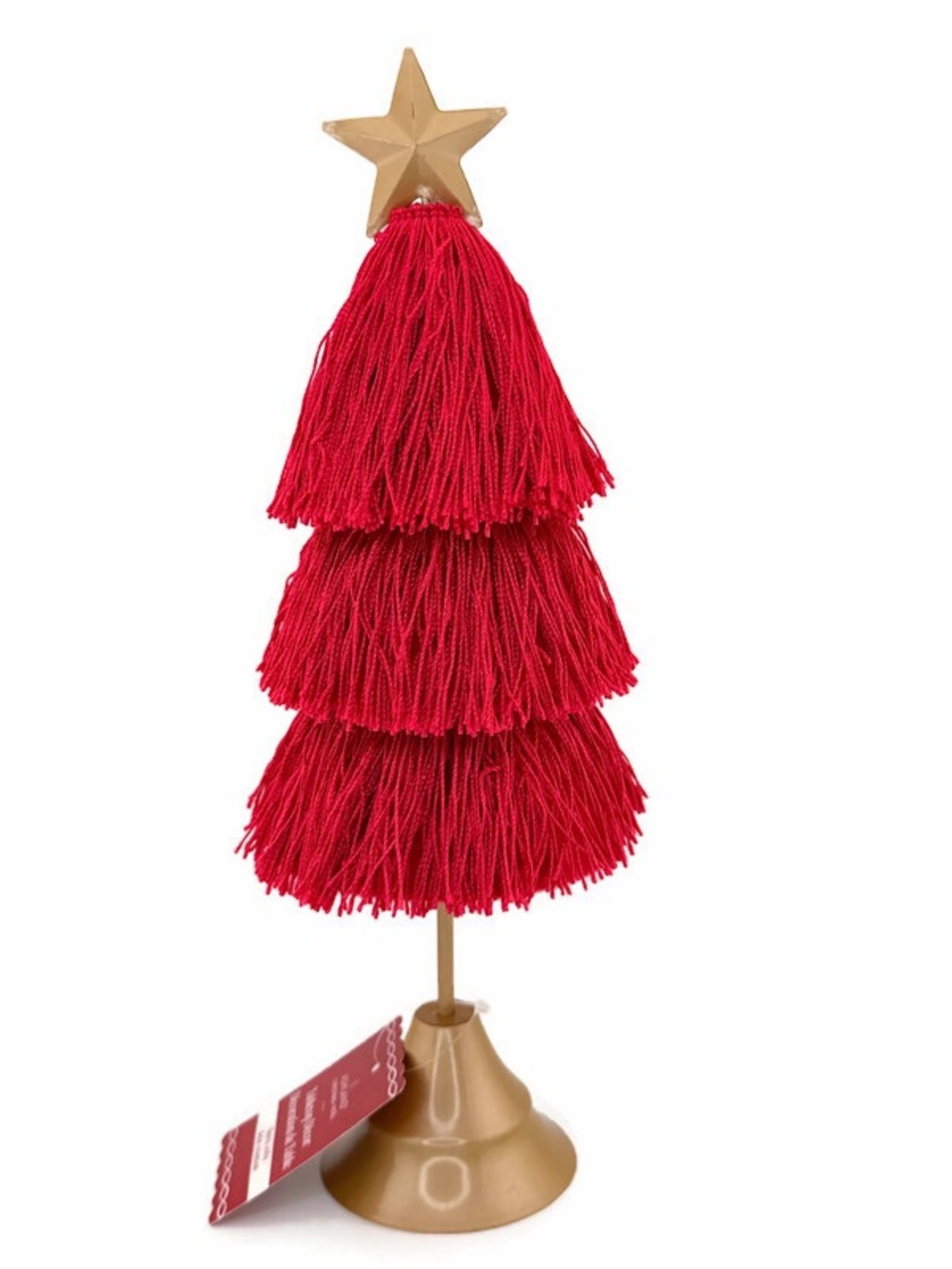 Ashland Red Tiered Tassel Holiday Tree with Gold Star